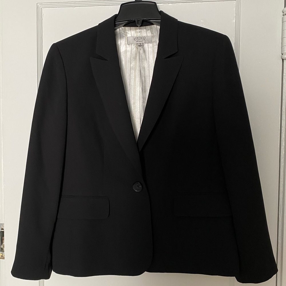 Black pencil dress with suit jacket